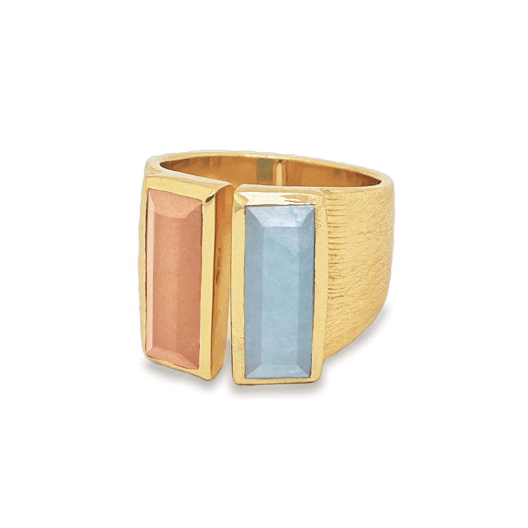 Sarah Alexander Tuscan Sky Gemstone Bar Gold Open Ring