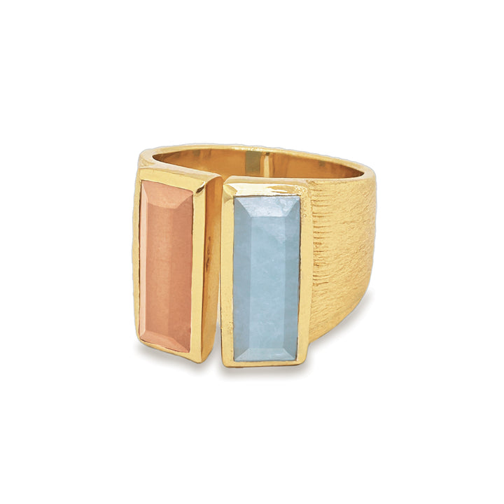 Sarah Alexander Tuscan Sky Gemstone Bar Gold Open Ring