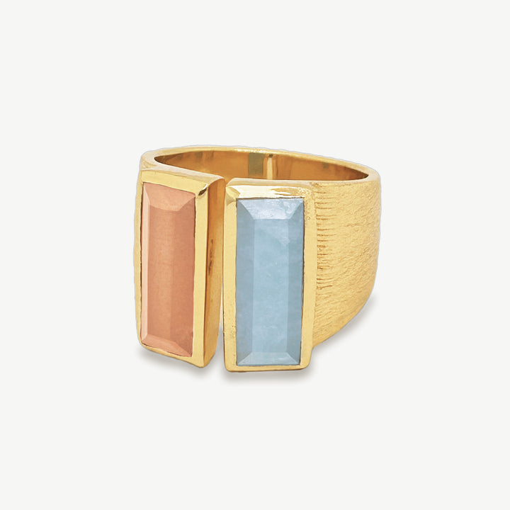 Sarah Alexander Tuscan Sky Gemstone Bar Gold Open Ring