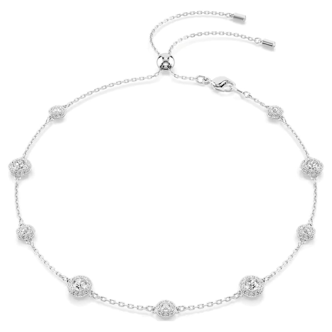 Swarovski Una Angelic Necklace Round Cut Double Sided Motifs - White with Rhodium Plating