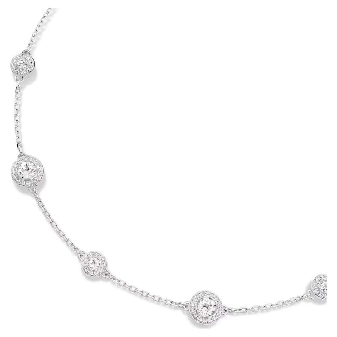 Swarovski Una Angelic Necklace Round Cut Double Sided Motifs - White with Rhodium Plating