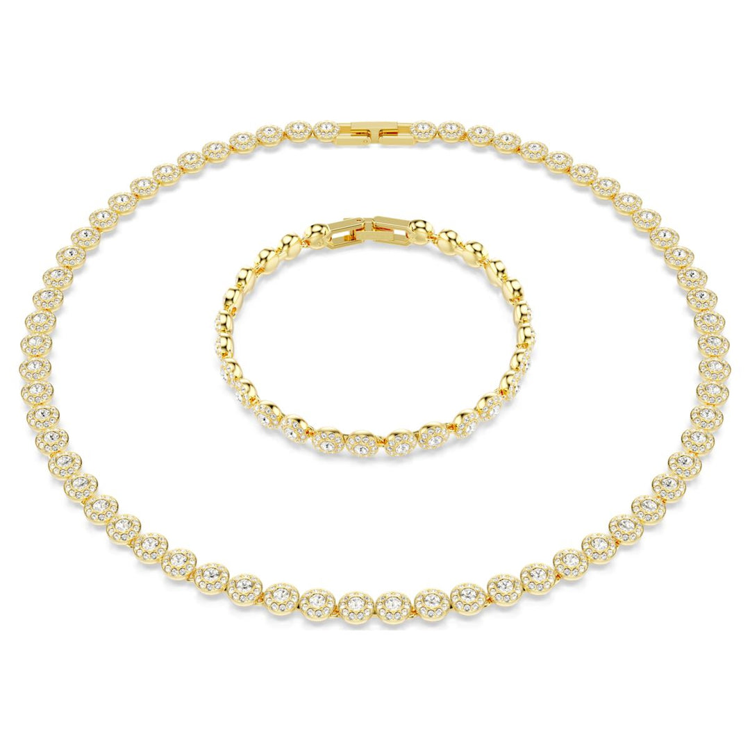 Swarovski Una Angelic Set Round Cut - White with Gold Tone Plating - 5720506