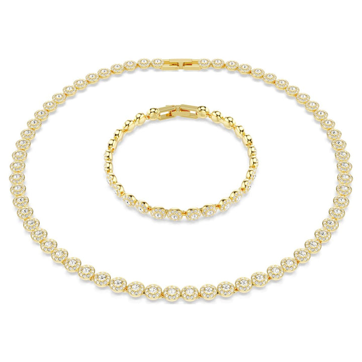 Swarovski Una Angelic Set Round Cut - White with Gold Tone Plating - 5720506