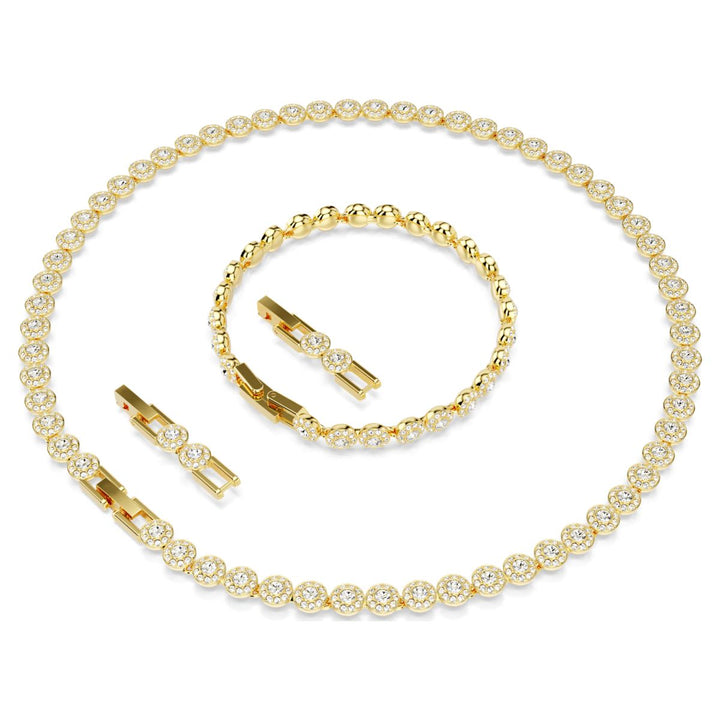 Swarovski Una Angelic Set Round Cut - White with Gold Tone Plating - 5720506