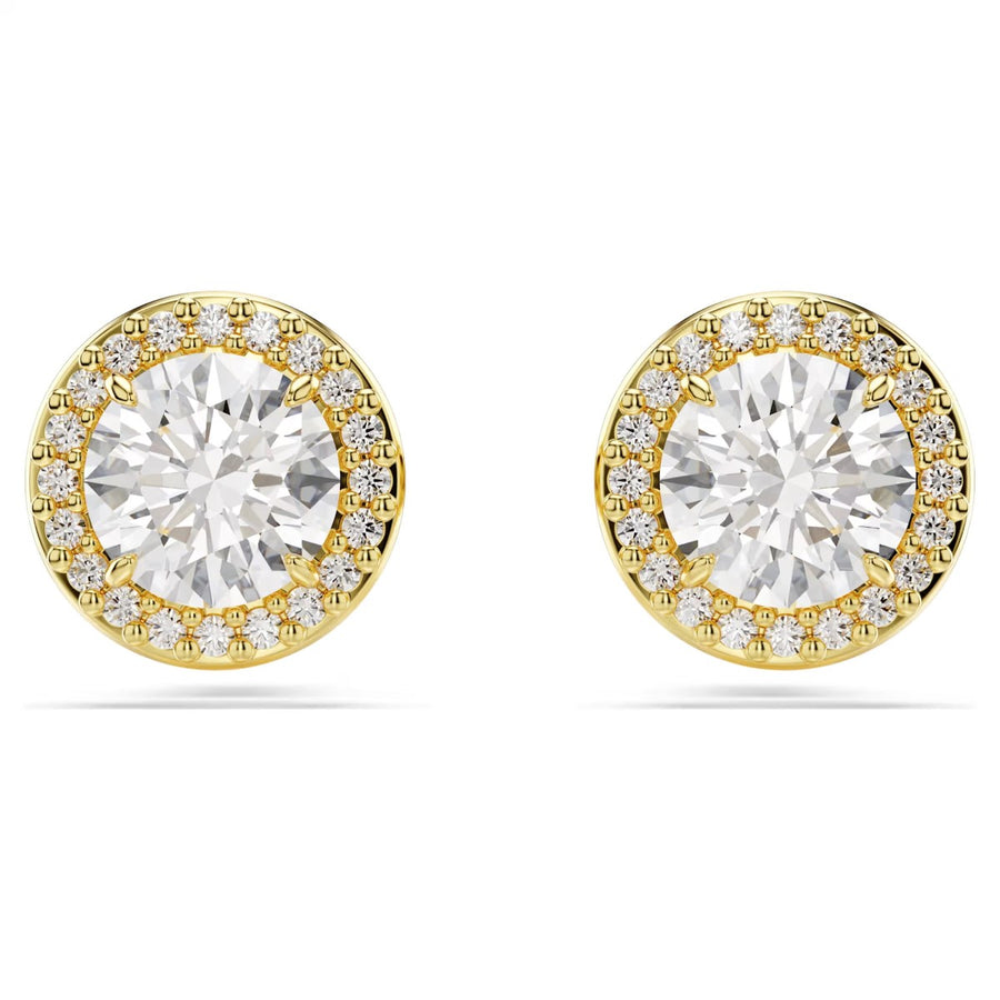 Swarovski Round Cut Una Stud Earrings - White with Rhodium Plating 5686637