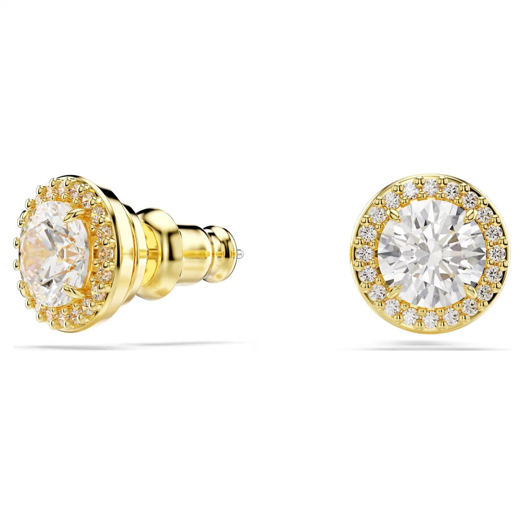 Swarovski Round Cut Una Stud Earrings - White with Rhodium Plating 5686637