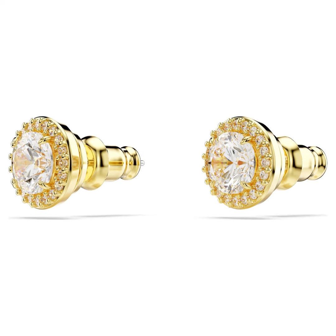 Swarovski Round Cut Una Stud Earrings - White with Rhodium Plating 5686637