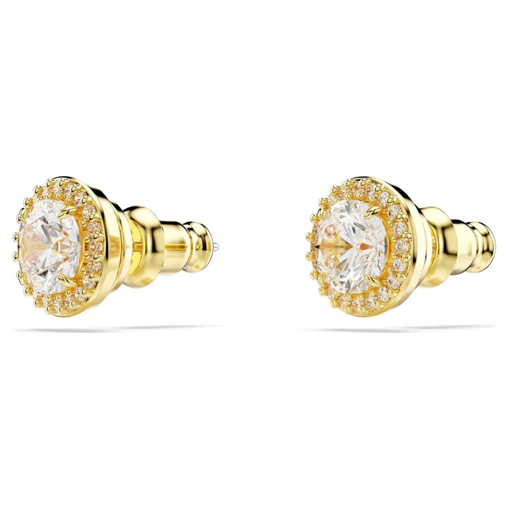 Swarovski Round Cut Una Stud Earrings - White with Rhodium Plating 5686637