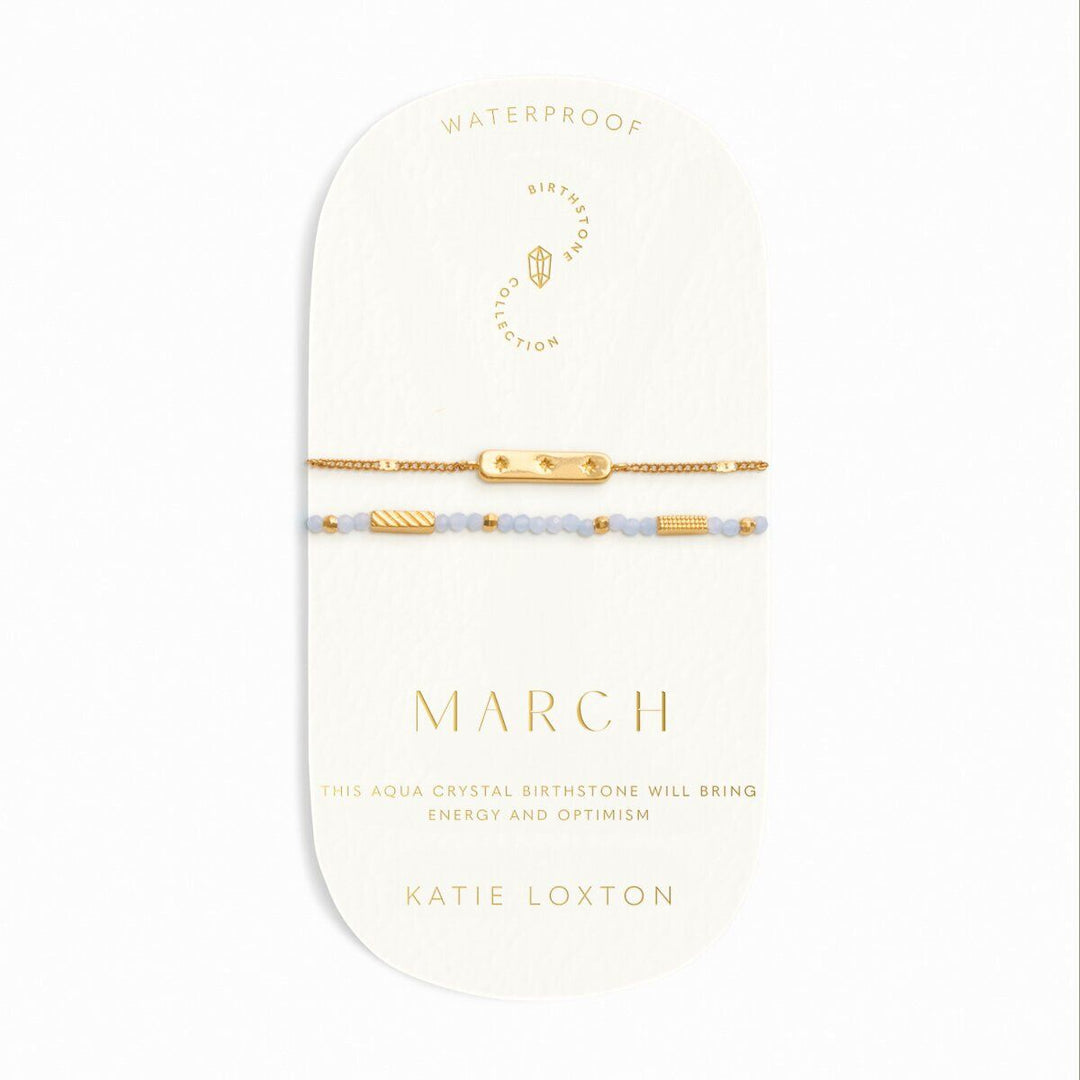 Katie Loxton March Waterproof Gold Birthstone Bracelet