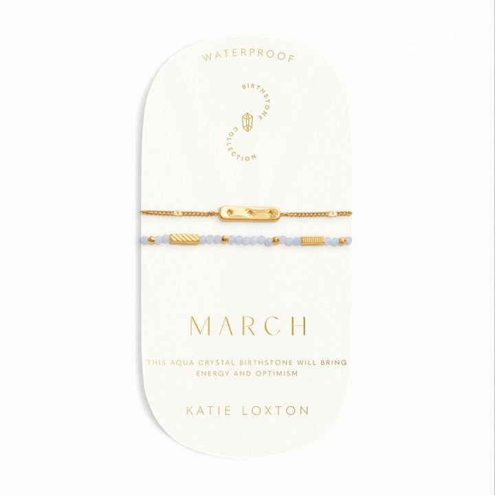 Katie Loxton March Waterproof Gold Birthstone Bracelet