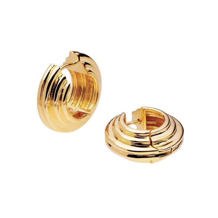 Sarah Alexander Ventura Chunky Ridge Gold Hoop Earrings