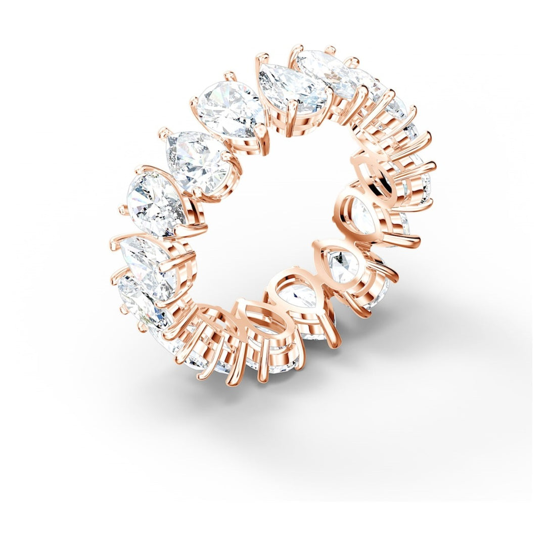 Swarovski Vittore Pear Ring - White with Rose Gold Plating
