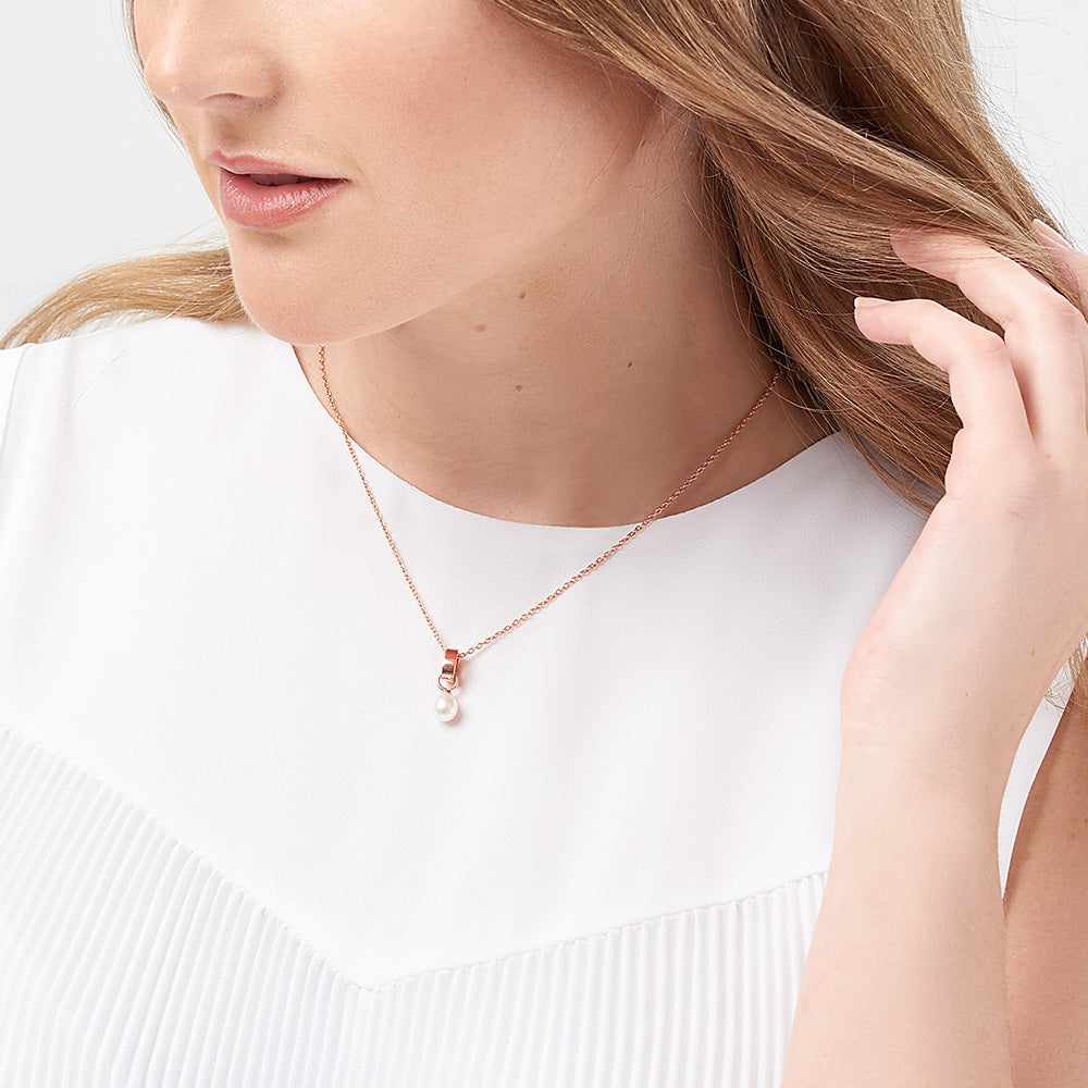 Jersey Pearl Viva Rose Gold Pendant Necklace