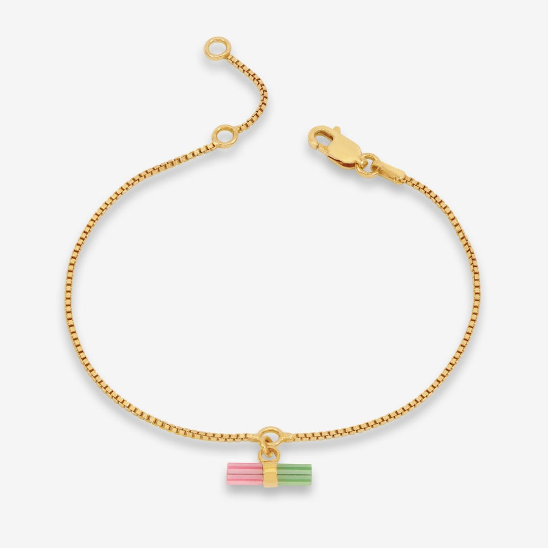 Rachel Jackson Watermelon Mini T-Bar Bracelet Gold TBB2WMGP