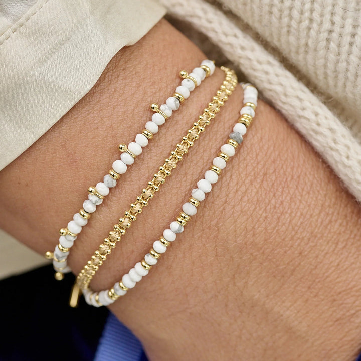 Boho Betty Braid Salmon and Gold Woven Slider Bracelet