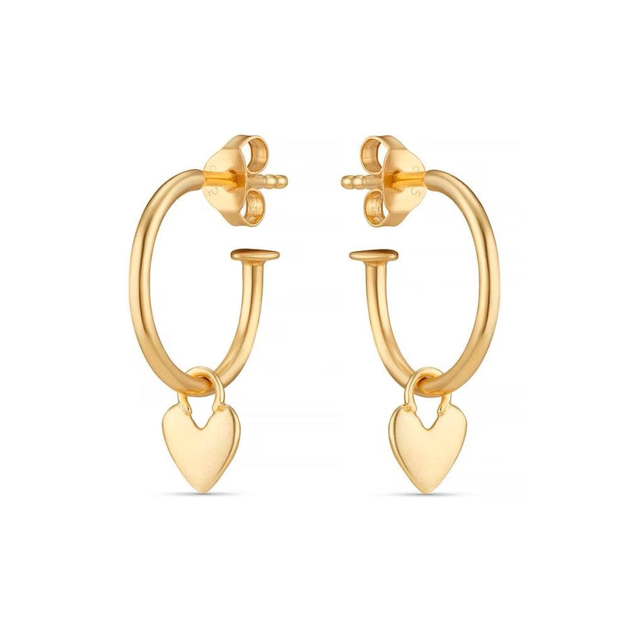 Annie Haak Weeny Heart Gold Plated Hoop Earrings