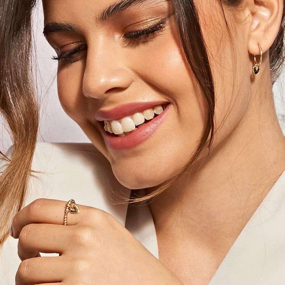 Annie Haak Weeny Heart Gold Plated Hoop Earrings