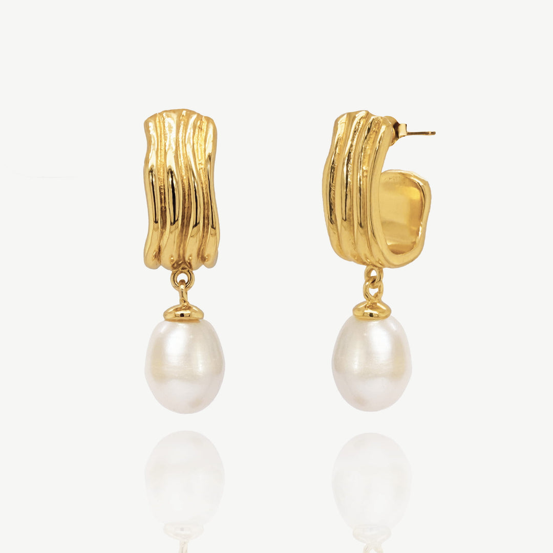 Ivory & Co West Palm Gold Pearl Earrings