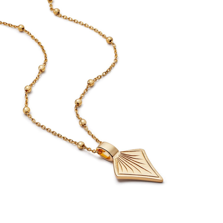 Daisy Palm Leaf Bobble Chain Necklace - Gold WN02_GP