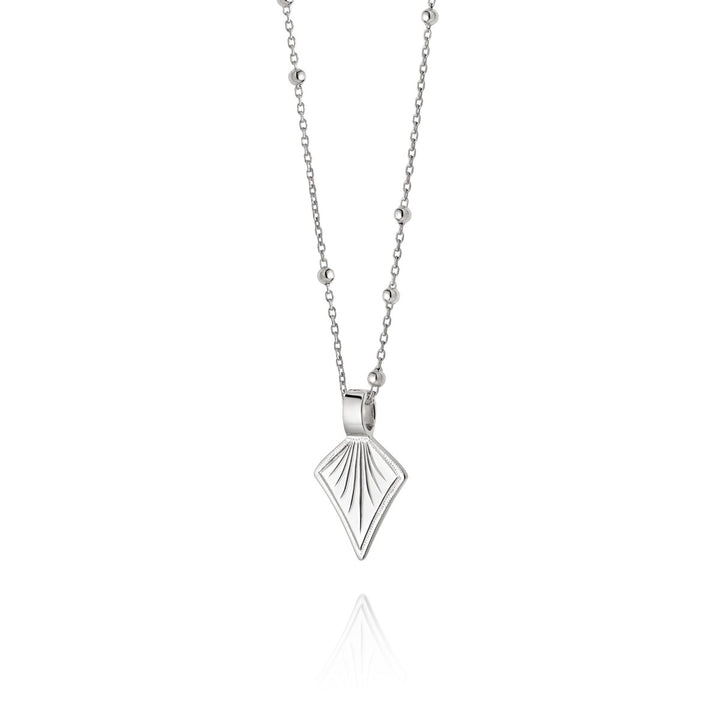Daisy Palm Leaf Bobble Chain Necklace - Silver WN02_SLV
