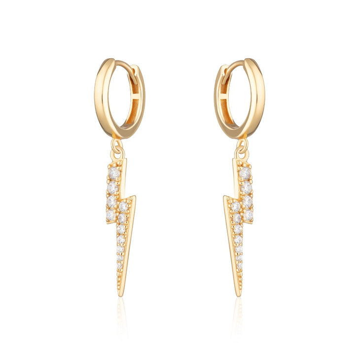 Scream Pretty Lightning Hoop Earrings - Gold SPG-260