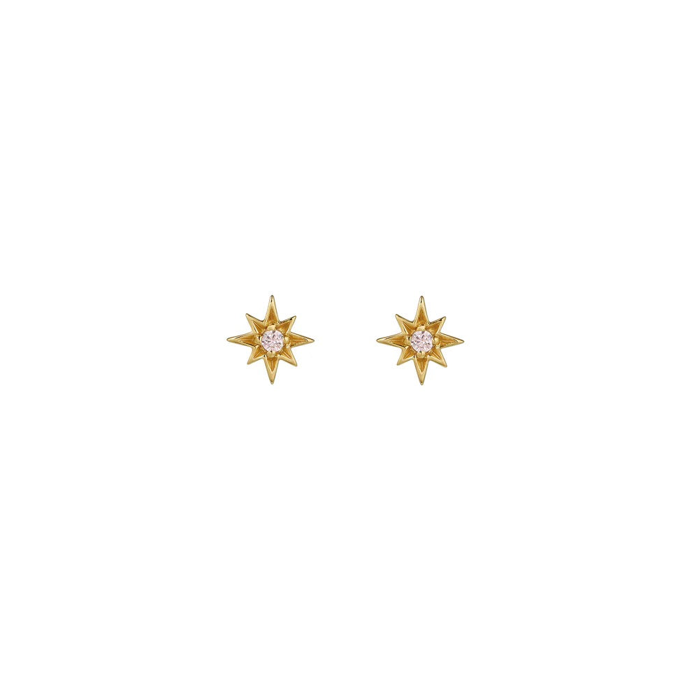 Amelia Scott Ziggy Micro North Star Studs Blush Pink and Gold