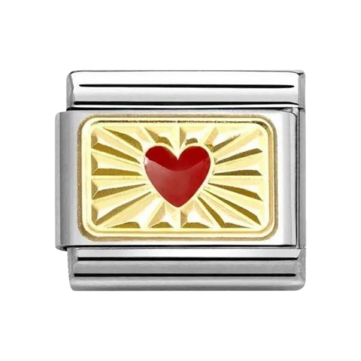 Nomination Classic Link Red Heart with Etched Detail - 030284_58