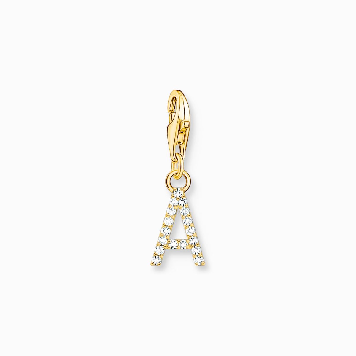 Photos - Other Jewellery Thomas Sabo Letter A Charm Pendant - Gold with White Zirconia 