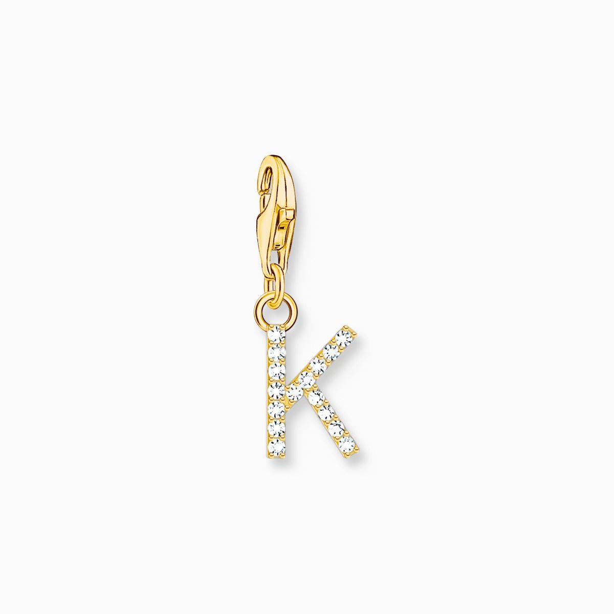 Photos - Other Jewellery Thomas Sabo Letter K Charm Pendant - Gold with White Zirconia 