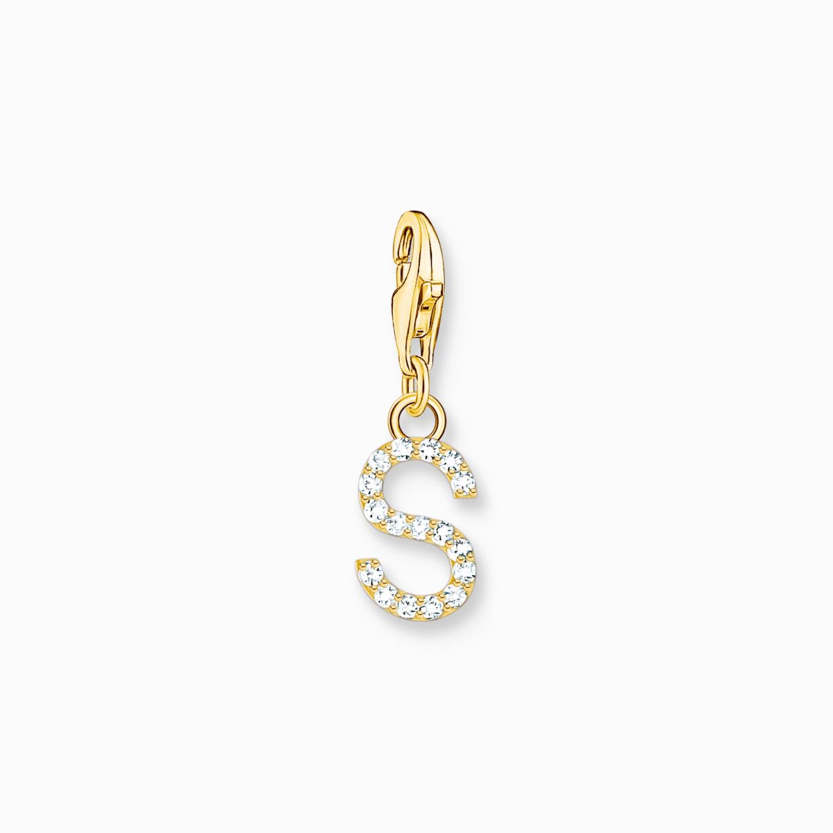 Photos - Other Jewellery Thomas Sabo Letter S Charm Pendant - Gold with White Zirconia 