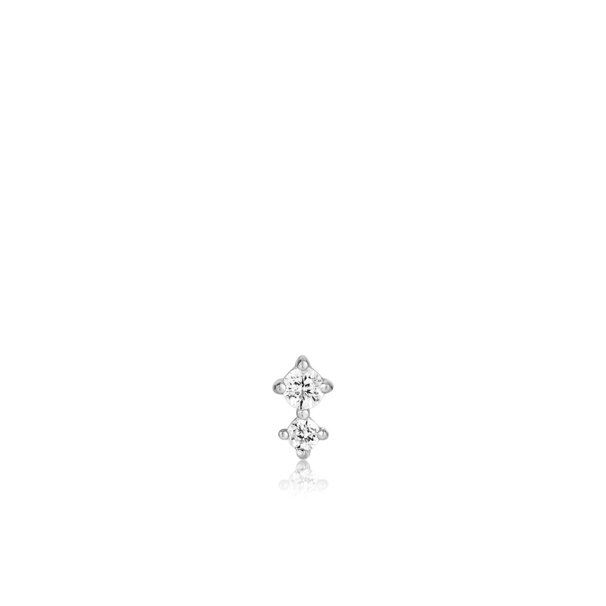Ania Haie Double Sparkle Barbell Single Earring - Silver - E035-07H