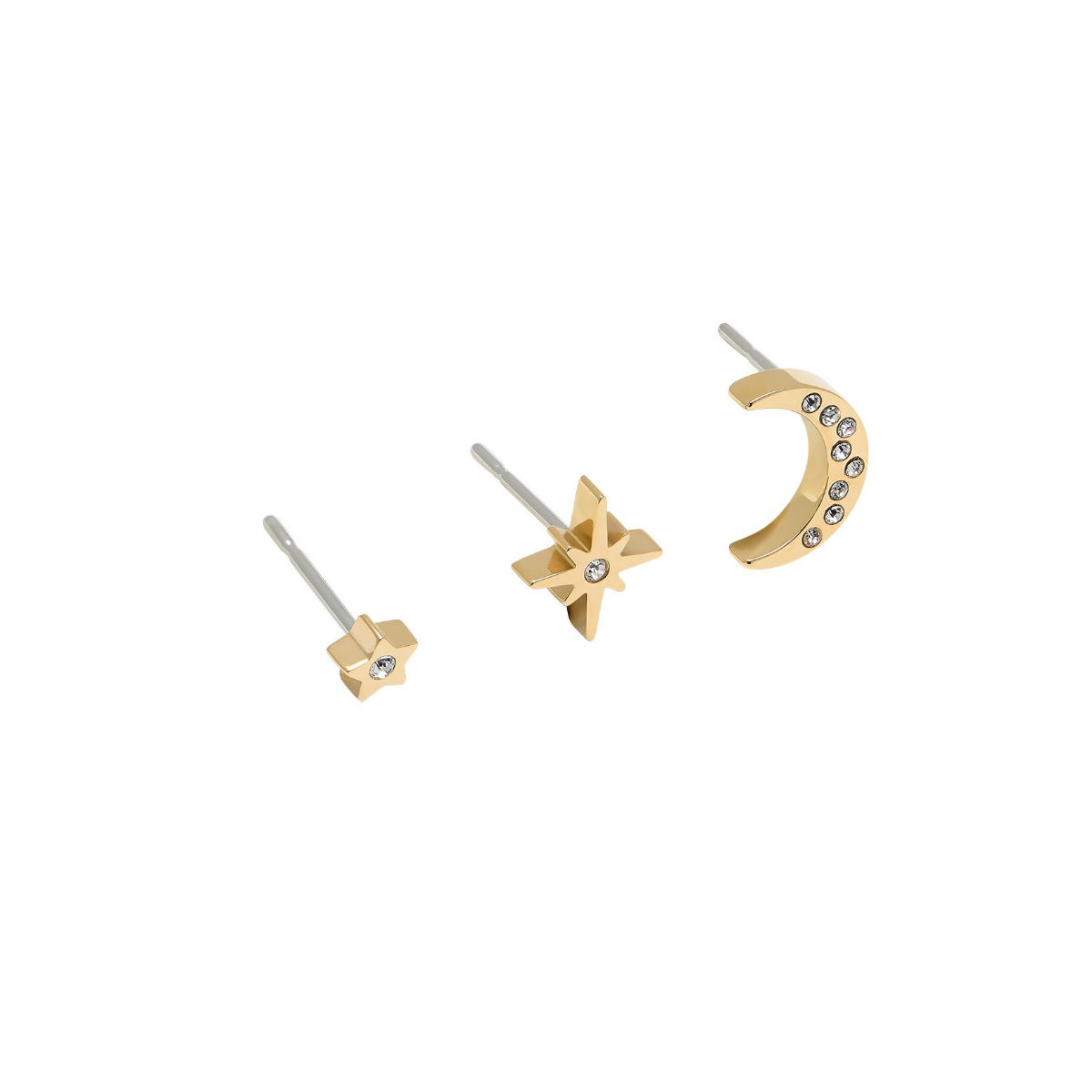 Olivia Burton Celestial North Star & Moon Gold Stud Earrings Set