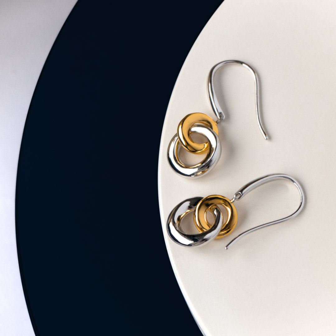 Kit Heath Bevel Cirque Link Gold Plate Drop Earrings 6188GRP
