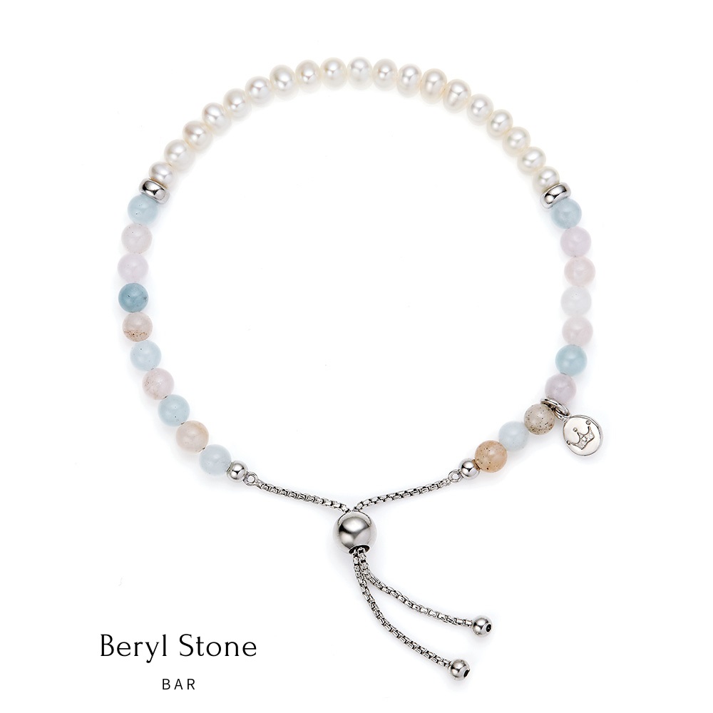Jersey Pearl Sky Bracelet - Bar Style in Beryl