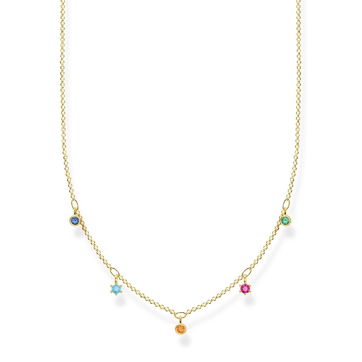 Buy Thomas Sabo Colourful Stones Drop Necklace - Gold Online