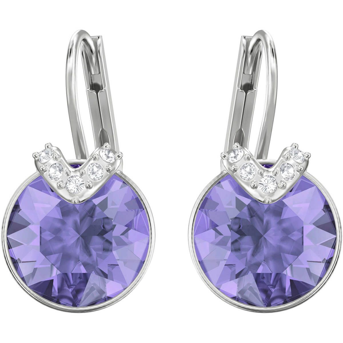 Buy Swarovski Bella V Pierced Earrings Violet Rhodium Plating Online