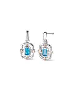 Clogau Enchanted Gateways Silver and Swiss Blue Topaz Stud Earrings - 3SEGW0731