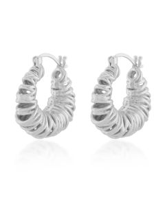 Shyla Biaritz Squiggle Silver Hoop Earrings