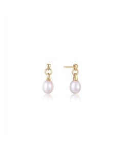 Ania Haie Gold Pearl Drop Stud Earrings - E043-02G