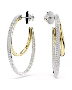 Swarovski Hyperbola Hoop Earrings - White with Mixed Metal Finish 5702400