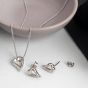 Kit Heath Desire Love Story Heart Stud Earrings - Silver 40521SRP