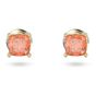 Swarovski Stilla Stud Earrings - Cushion Cut Orange Gold Tone Plated 5639123