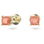 Swarovski Stilla Stud Earrings - Cushion Cut Orange Gold Tone Plated 5639123