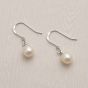 Jersey Pearl Hook Silver and White Pearl Earrings