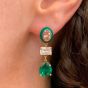 Amelia Scott Frida Enamel Drop Earrings with Rose Pink and Emerald Zirconia