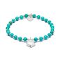 Annie Haak Mini Orchid Silver Charm Bracelet - Turquoise Solid Heart