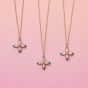 Amelia Scott Lucky Clover Gold Necklace with Green Enamel and Blush Pink AS22TRN12