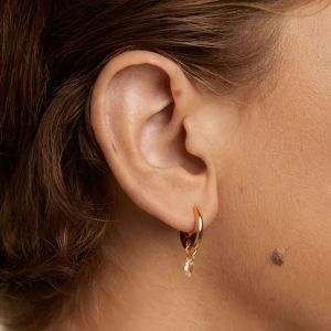 PDPaola Peach Lily Hoop Earrings - AR01-B93-U