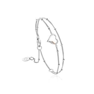 Clogau Past Present Future Heart Double Chain Bracelet - 3SPPF0645