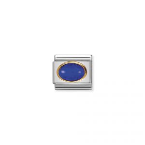 NOMINATION Composable Classic oval hard stones in stainless steel and gold 18k LAPIS 030502_09